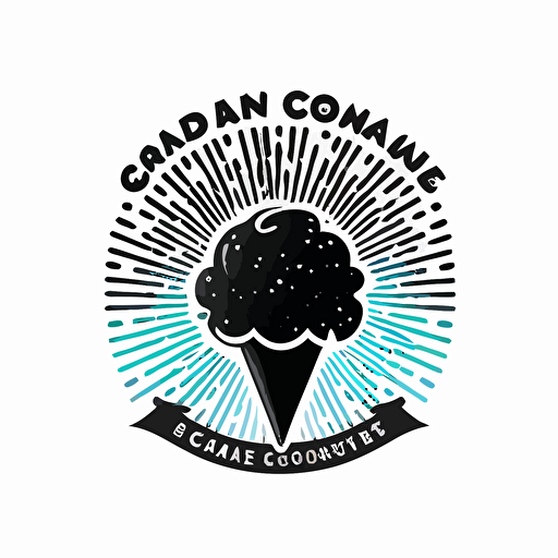 logo for a snow cone company that is modern and fun black vector on white background
