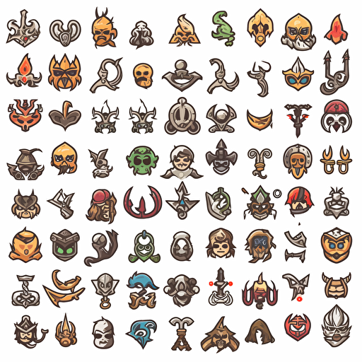 vector voudon sigils against a white background sprite sheet