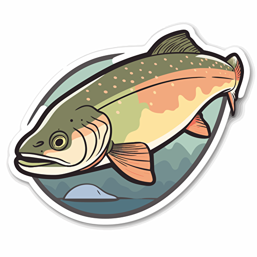 vector pologon prompt of trout sticker