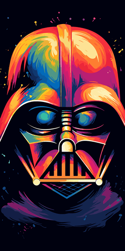 Darth Vader , vector gradient, hand drawn illustration