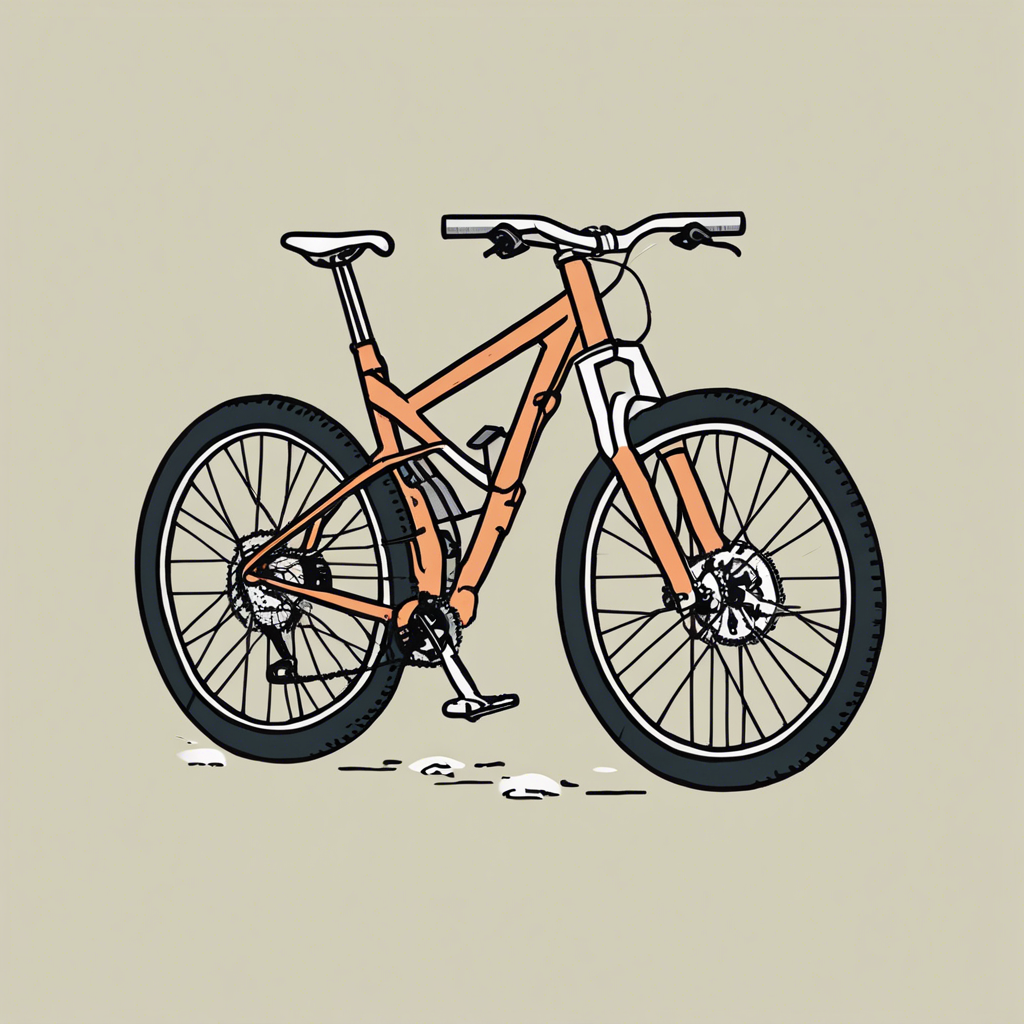 a mountain bike , illustration in the style of Matt Blease, illustration, flat, simple, vector