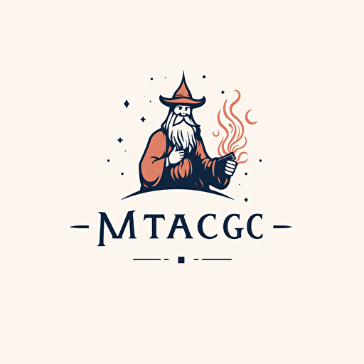 a magic text prompt logo. minimalist, vector, white background