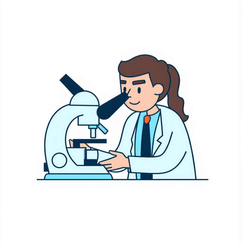 a researcher using a microscope