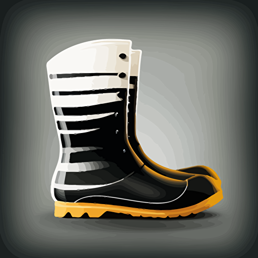 vector illustration of simple black and white gum boots