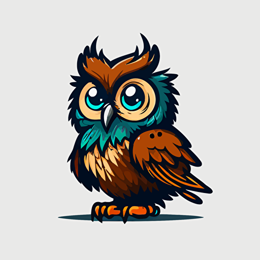 a mascot logo of a cute owl, simple, vector