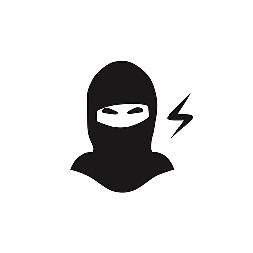flat vector logo on white background for a thief, minimalistic, simple
