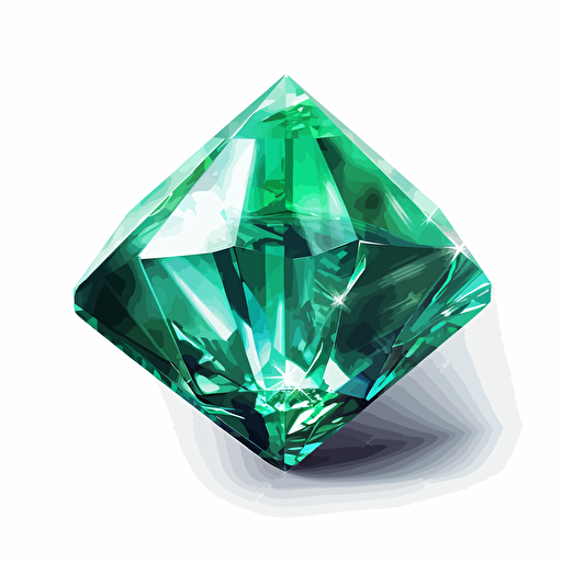 emerald vector, from light below, white background