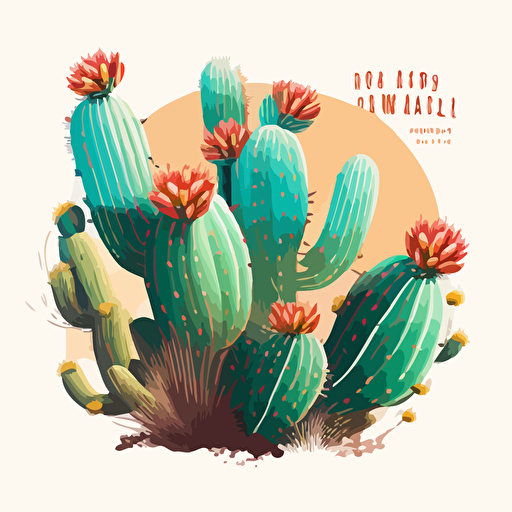 a 3-color logo vector image of a cactus
