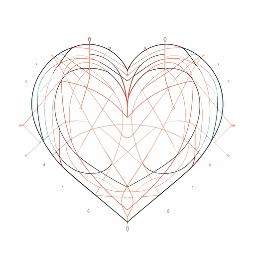 heart connection, simple line vector illustration