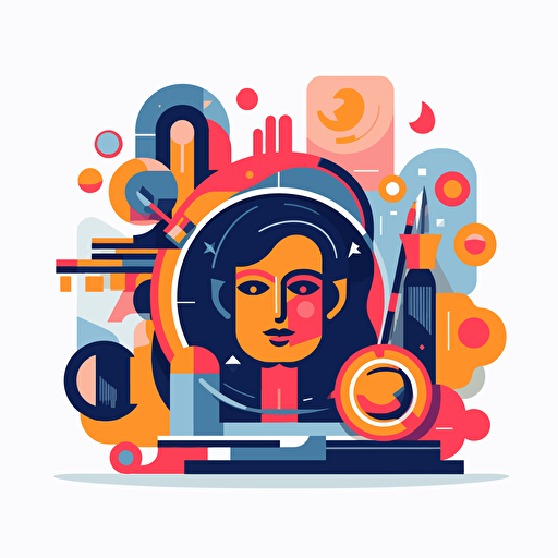 abstract interpretation of selling art, flat vector icon, commercial logo
