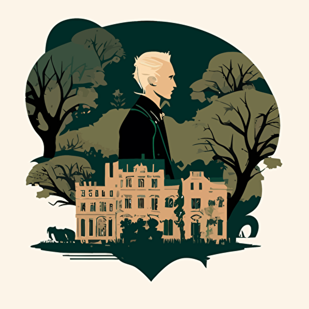 vector image with white background of malfoy manor