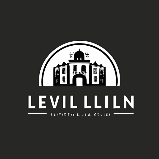 simple iconic logo of a real estate lifestyle agency in San Miguel de Allende called "LiveIn", black vector, on white background
