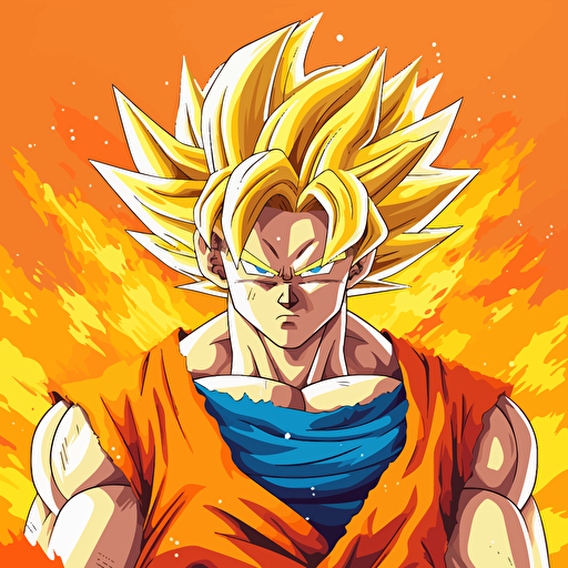 vector drawing of super saiyan Goku