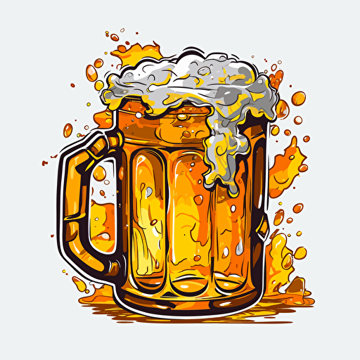cartoon beer graffiti vector, no background