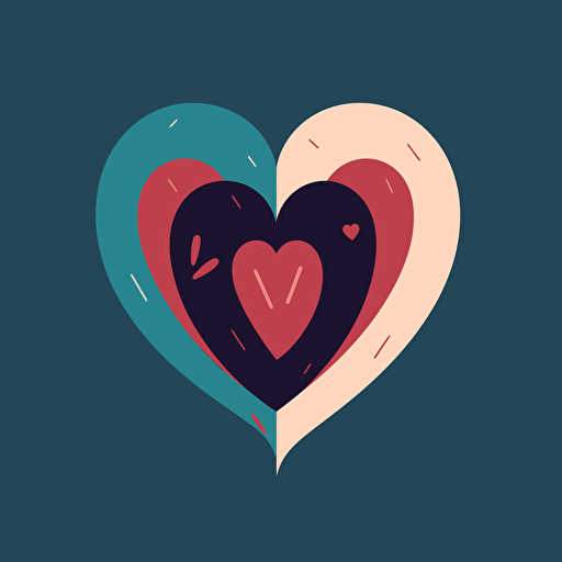 hugging heart, flat vector logo