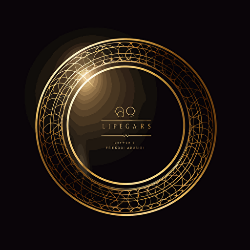 logo, sophisticated professional gold circle, vector, transparent background