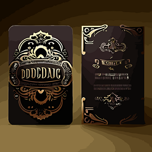 buisness card retro, simply gotic style, vector, ultra-resolution, hd
