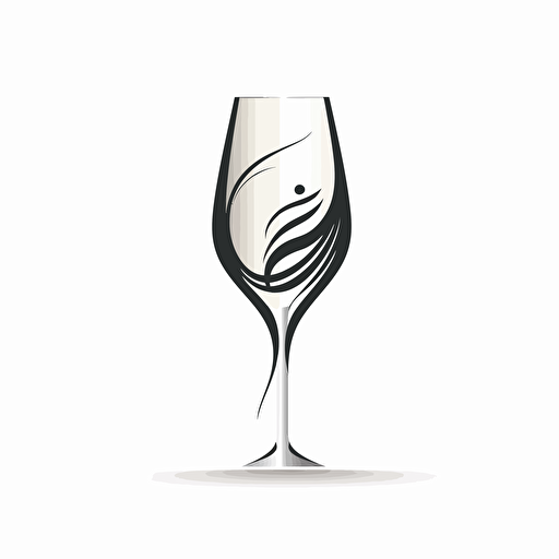 sparkling wine glass, logo, simple, vector white background, modern