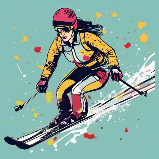 a woman skiing
