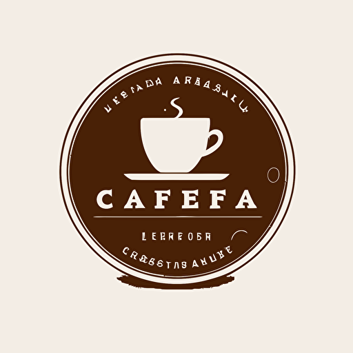 logo de tienda de café, minimalista, taza de café pequeña, fondo blanco, vector, 2d