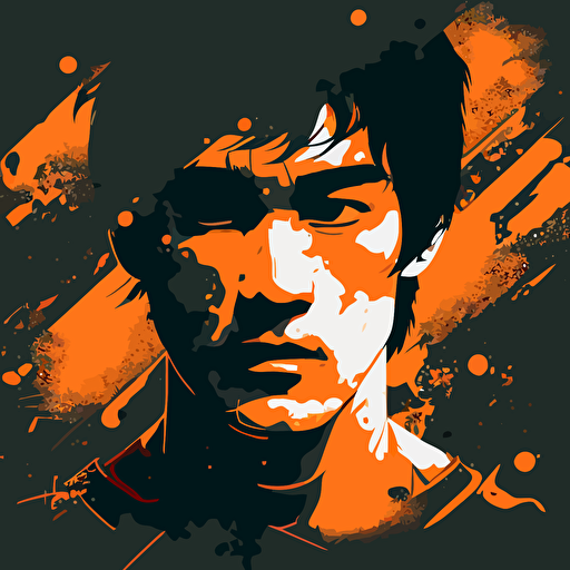 create vector of Bruce Lee, Alfaris Rawk style