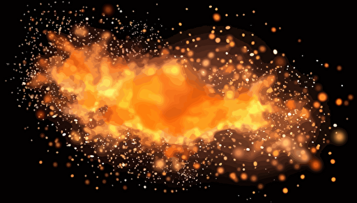 Vector orange sparkles on an isolated transparent background. Atomization of orange dust particles png. Glowing particles png. orange dust. Light effect