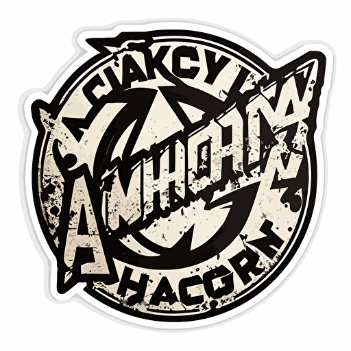 sticker of Comicbook Anarchy logo, highly detailed, vector art, defined sticker cutout, plain white background, 32k