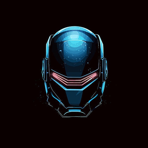 minimalist logo design, vector, tactical, neon blue, robotic helmet, soundwave on visor, letter Y, daft punk,