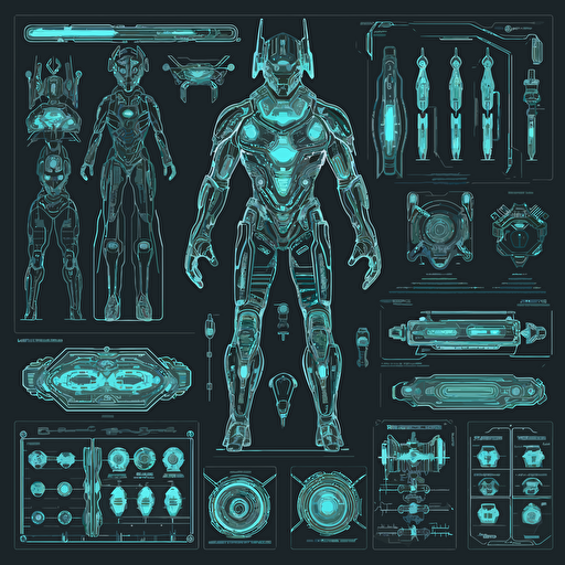 vector sci-fi hi-tech decals sigils ::sprite sheet