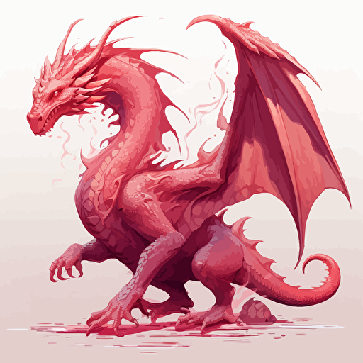dragon vectoriel, light red