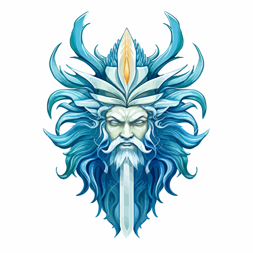 Neptune's trident, 2d, vector art, white background