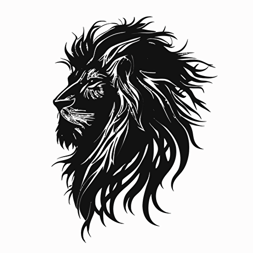 Malika Favre iconic logo of lion, black vector, on white background