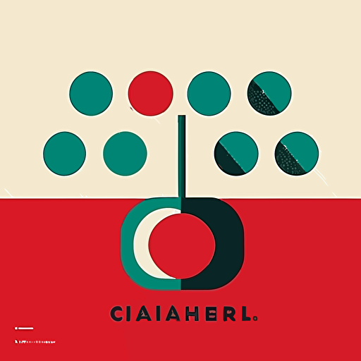 Craft a Paul Rand-inspired minimalistic vector logo for Cherry on Top Creative with a highly simplified geometric cherry icon, adhering to the principles of extreme simplicity found in "Basics Logos" by Index Books.