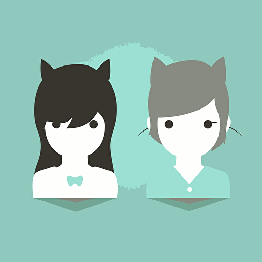 boy and girl,pictograms,cute,minimalist, vector,cat