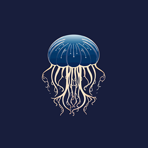 Jelly fish, one color logo vector style