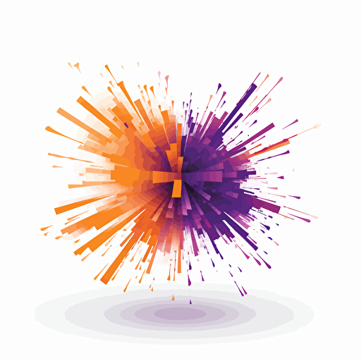 a abstract exploding purple orange vector gradient 5 point star on white