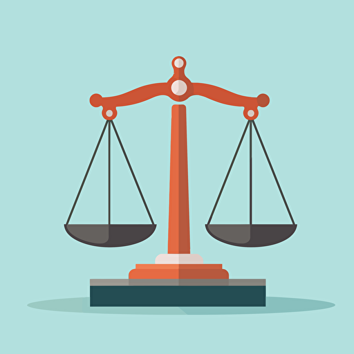 a flat vector illustration of a balance justice