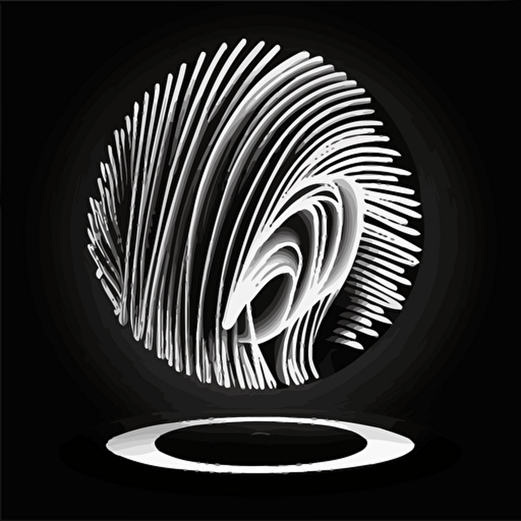 [dynamic], iconic logo of [a bowl of spaghetti bolognese with the bowl looking like a cd], [white] vector, on black [background]