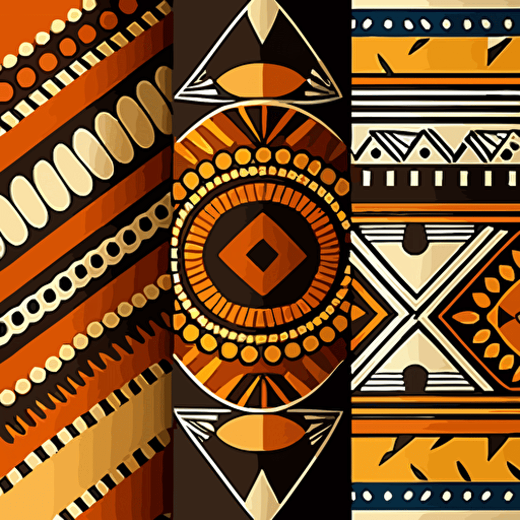 zulu patterns 2d flat color, vector art