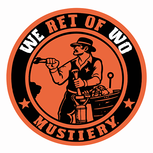 iww industrial workers of the world rust belt organization Vector style sticker logo id image only text:-1