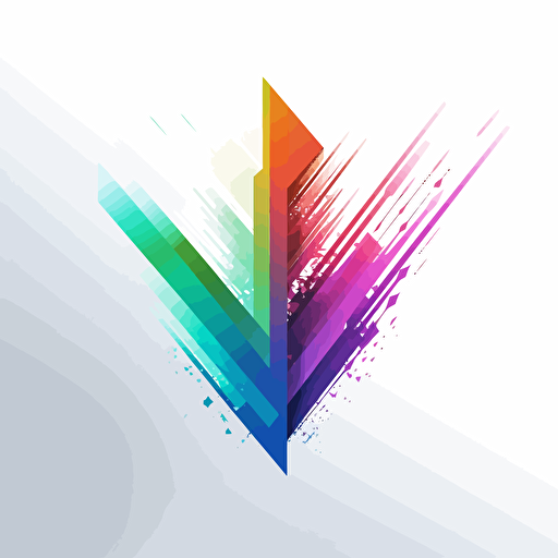 vectorized colorful gradient, technological futuristic upward swoshing arrow, white background