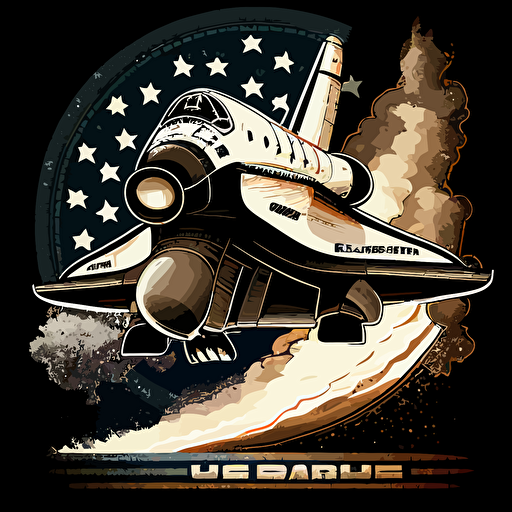Vector art insiginia of space shuttle for new space program.