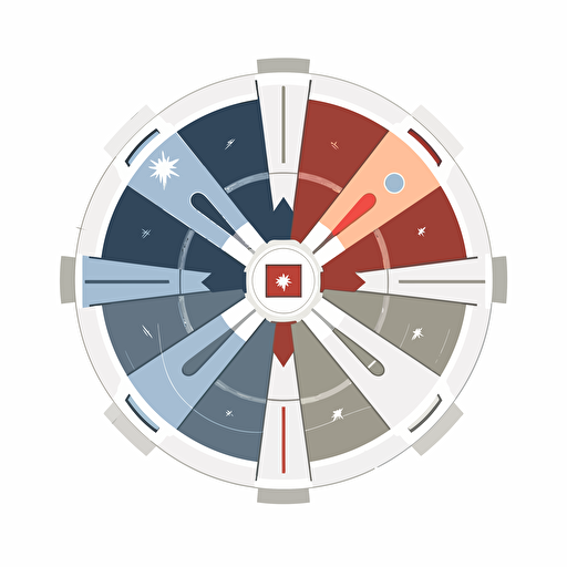 Minimalistic round war table in a logo style,geometric shapes, include softness and unity, top view, vector, cartoon style, white background