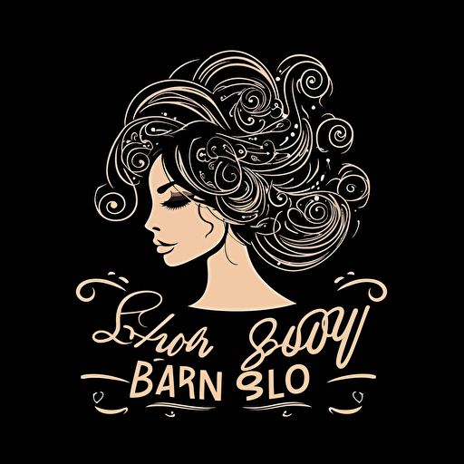 hair beauty saloon logo, vector style, with ''Saloon FB'' writings