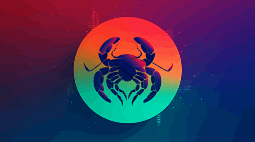scorpio, spiritual, geometric, vector, flat design, minimalism. rgb, gradient