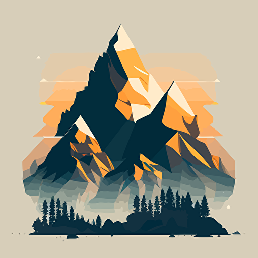 vector style mountain minimlistic