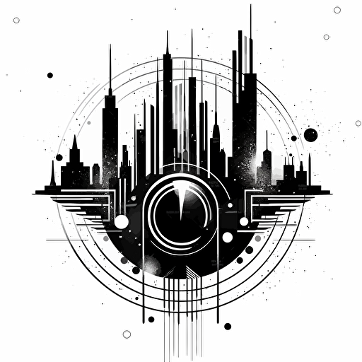futurist data laboratory logo solarpunk umweltschutz vector illustration black and white hyperminimalist super simple line sketch