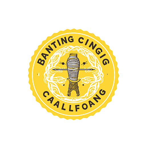 logo for test knitting company, yellow color, vector style, logo style, white background, png