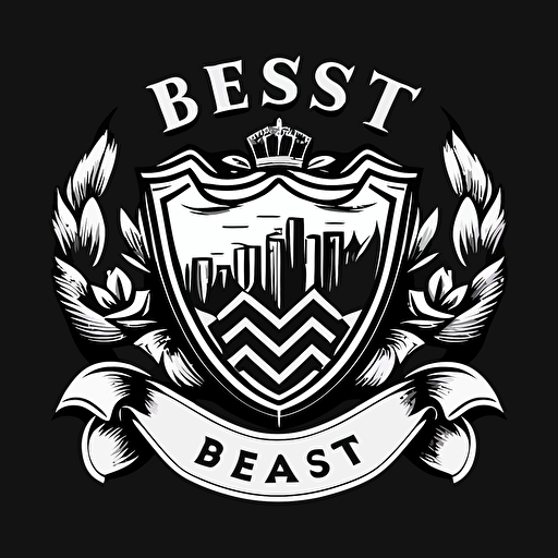 a logo for Belfast, Northern Ireland, vector style, black and white, simple