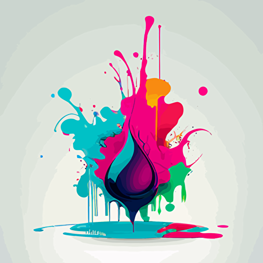 vector style splashing color